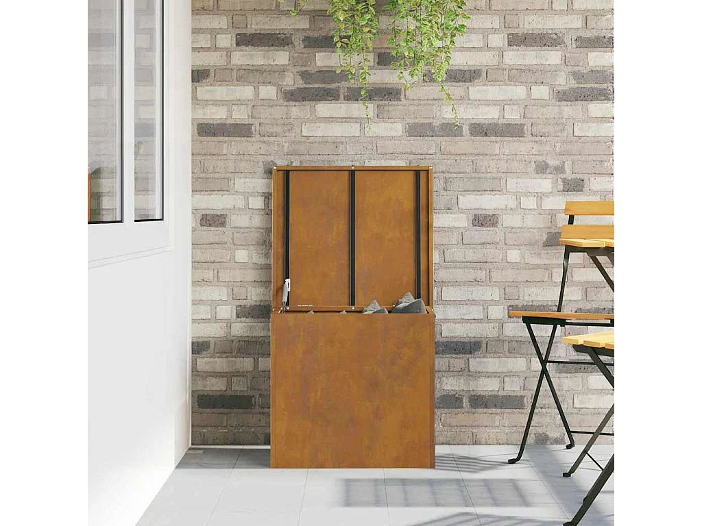 Boîte de Rangement Extérieure Marron 55 x 50.5 x 50 cm