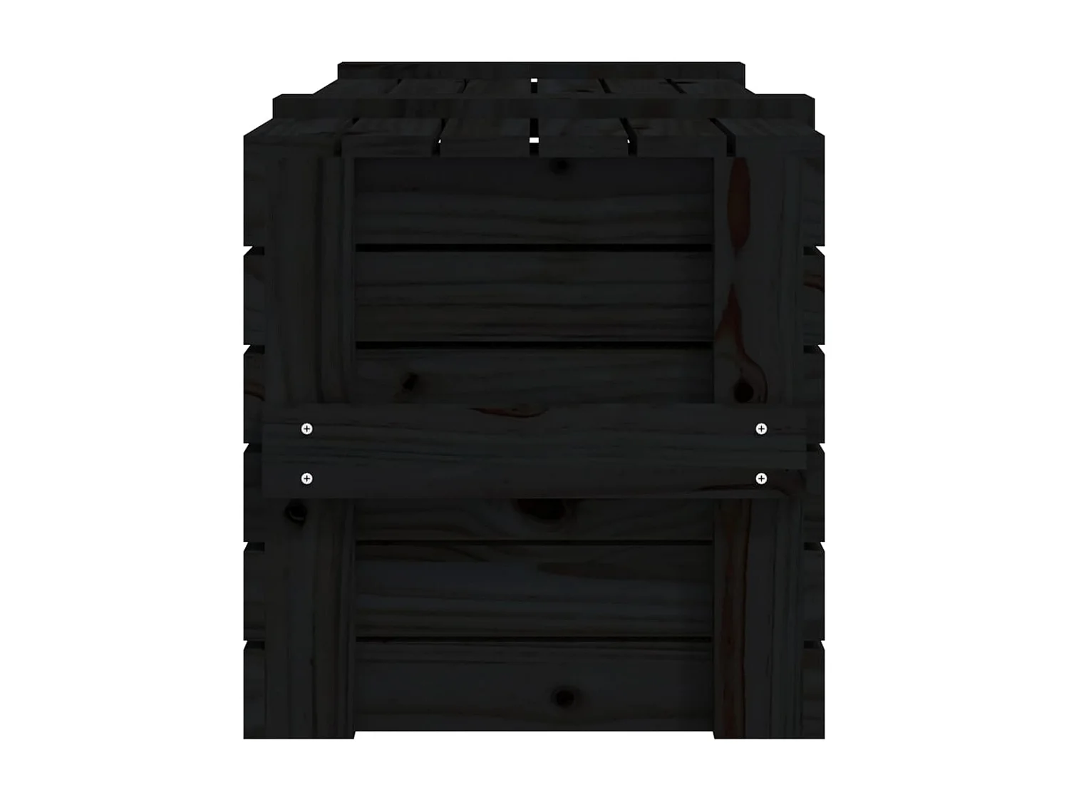 Boîte de rangement Noir 91x40,5x42 cm Bois massif de pin