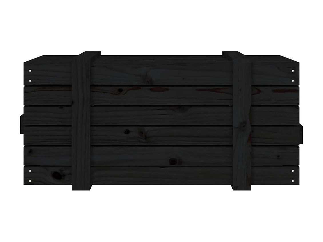 Boîte de rangement Noir 91x40,5x42 cm Bois massif de pin