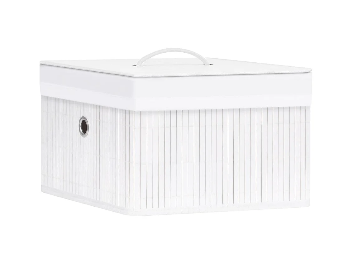 Cajas de almacenamiento de bambú 4 piezas blancas