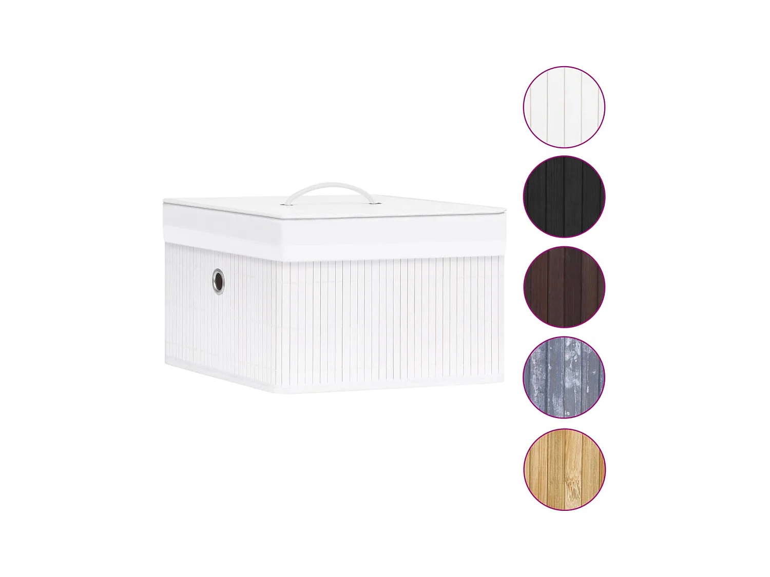 Cajas de almacenamiento de bambú 4 piezas blancas