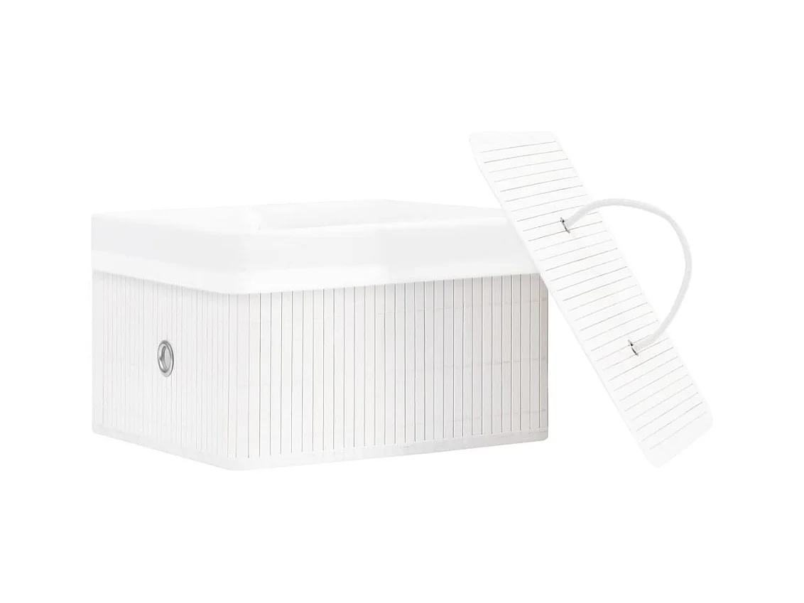 Cajas de almacenamiento de bambú 4 piezas blancas