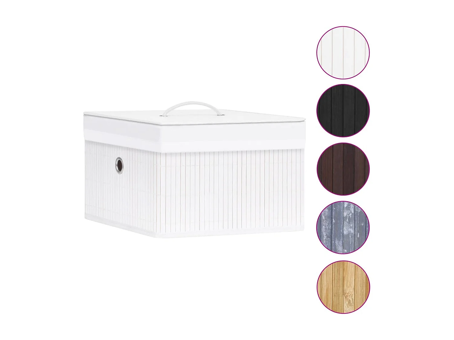 Cajas de almacenamiento de bambú 4 piezas blancas