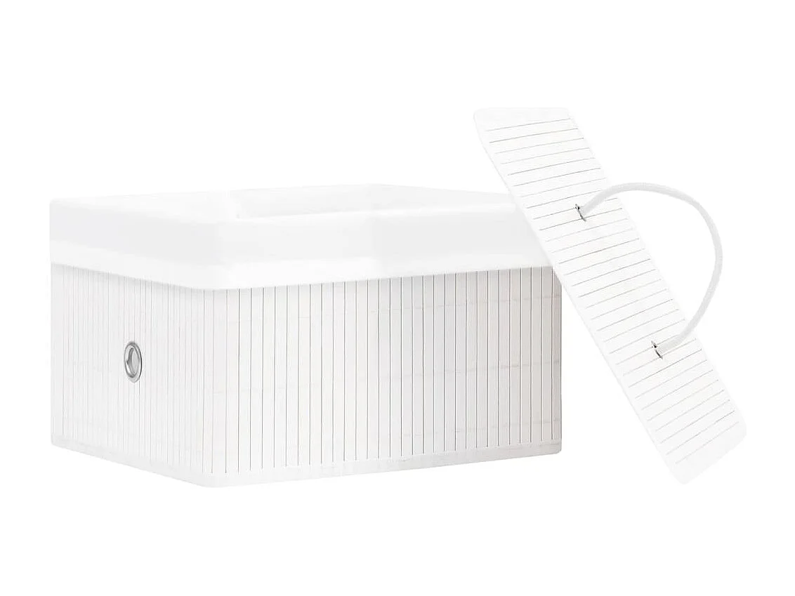 Cajas de almacenamiento de bambú 4 piezas blancas