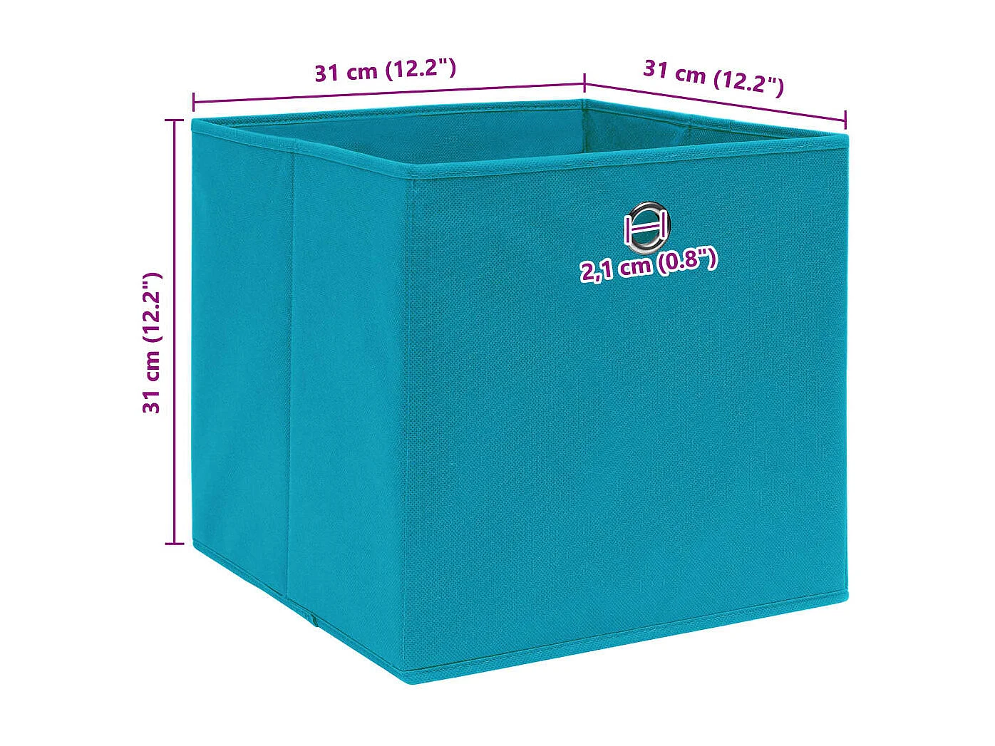 Cajas de almacenaje 10 uds Azul celeste 32x32x32 cm Tela