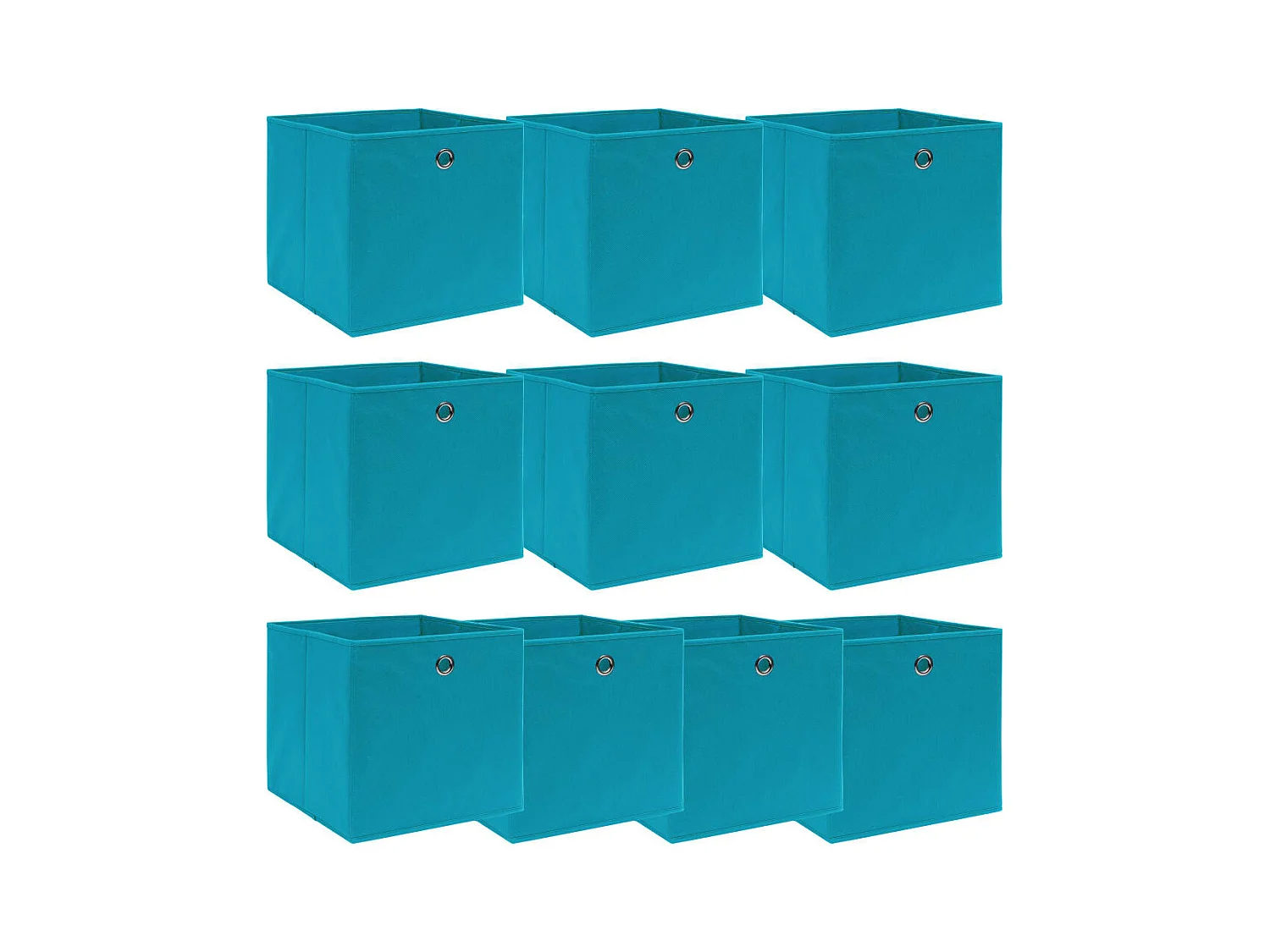 Boîtes de rangement 10 pcs Bleu azuré 32x32x32 cm Tissu