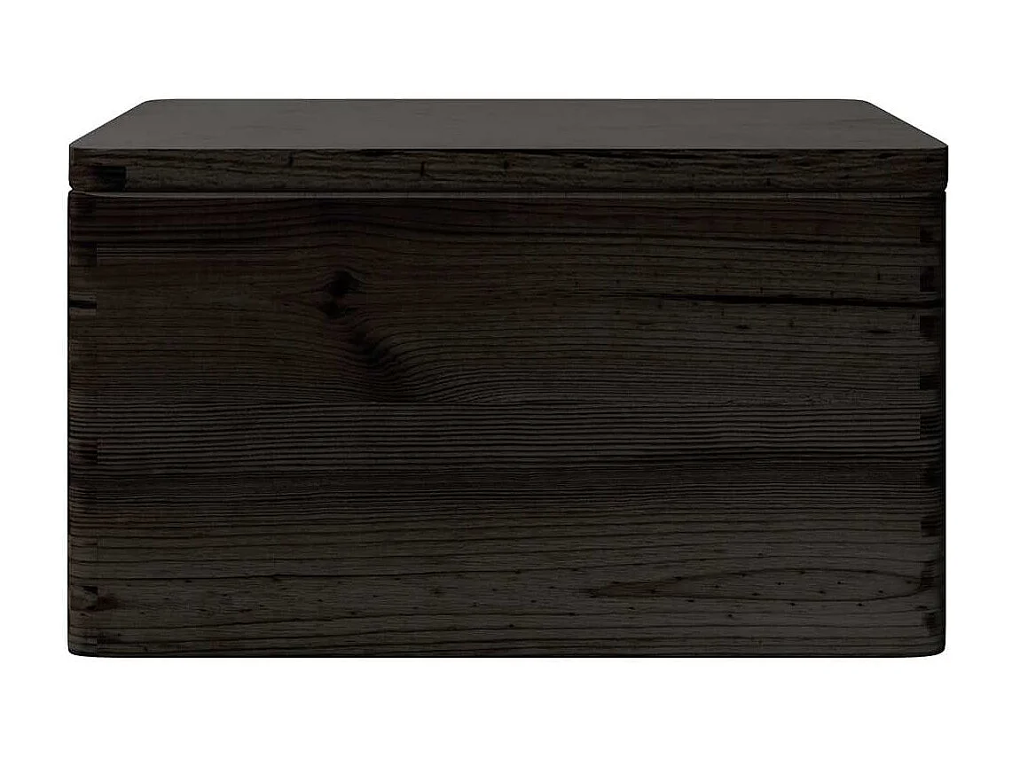 Boîte en bois avec couvercle et poignées noir bois pin massif
