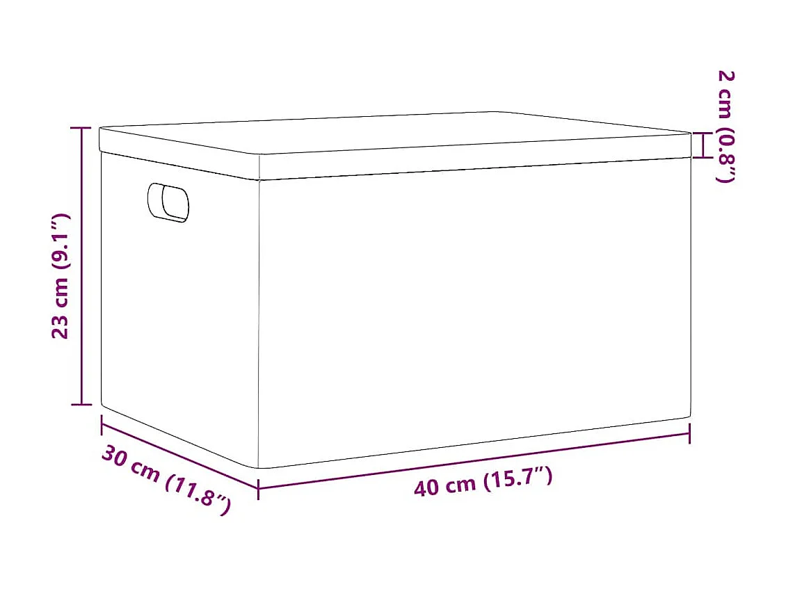 Boîte en bois avec couvercle et poignées noir bois pin massif