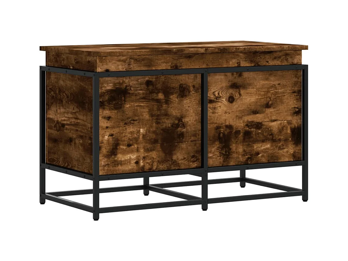 Boîte de rangement avec couvercle chêne fumé bois d'ingénierie
