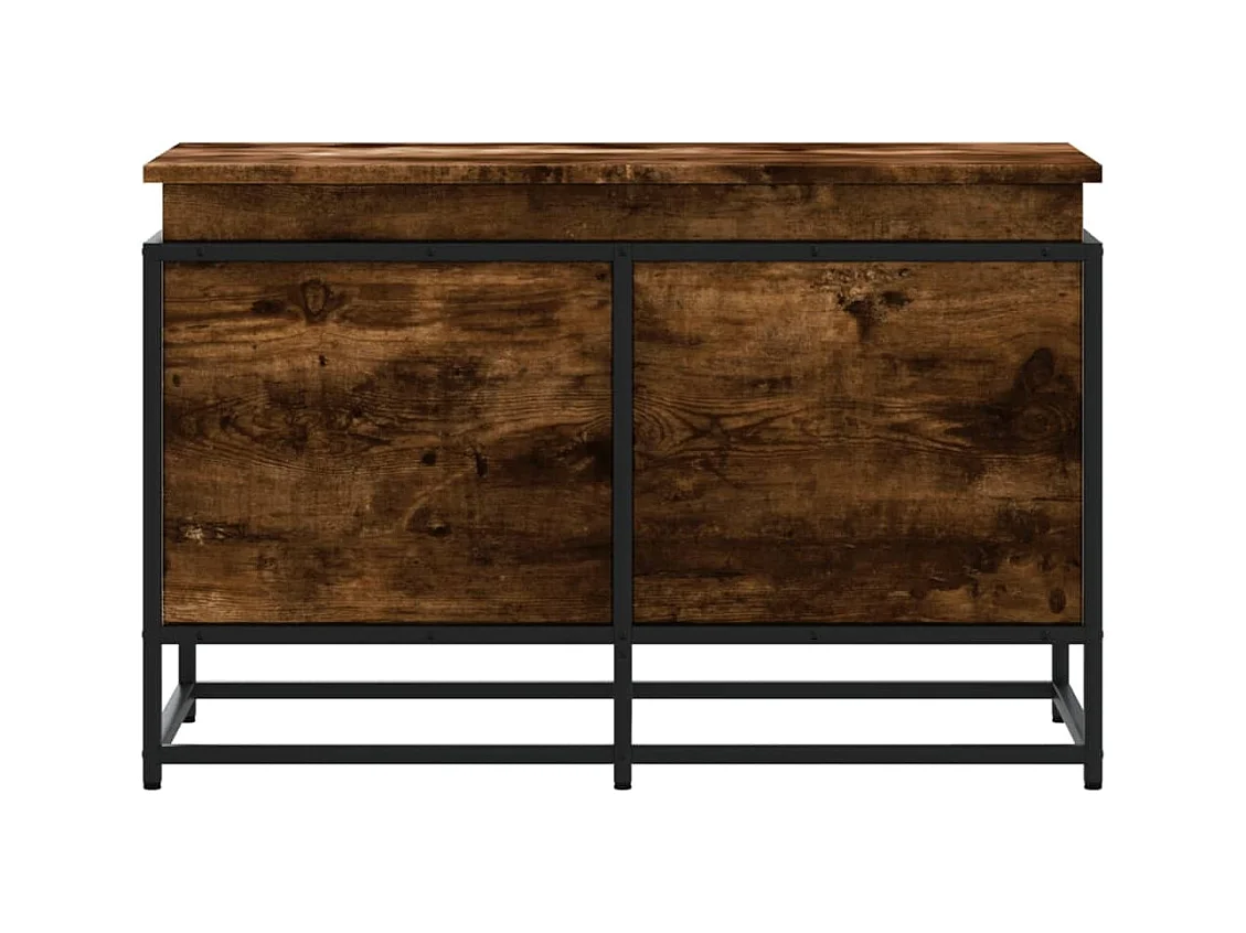 Boîte de rangement avec couvercle chêne fumé bois d'ingénierie