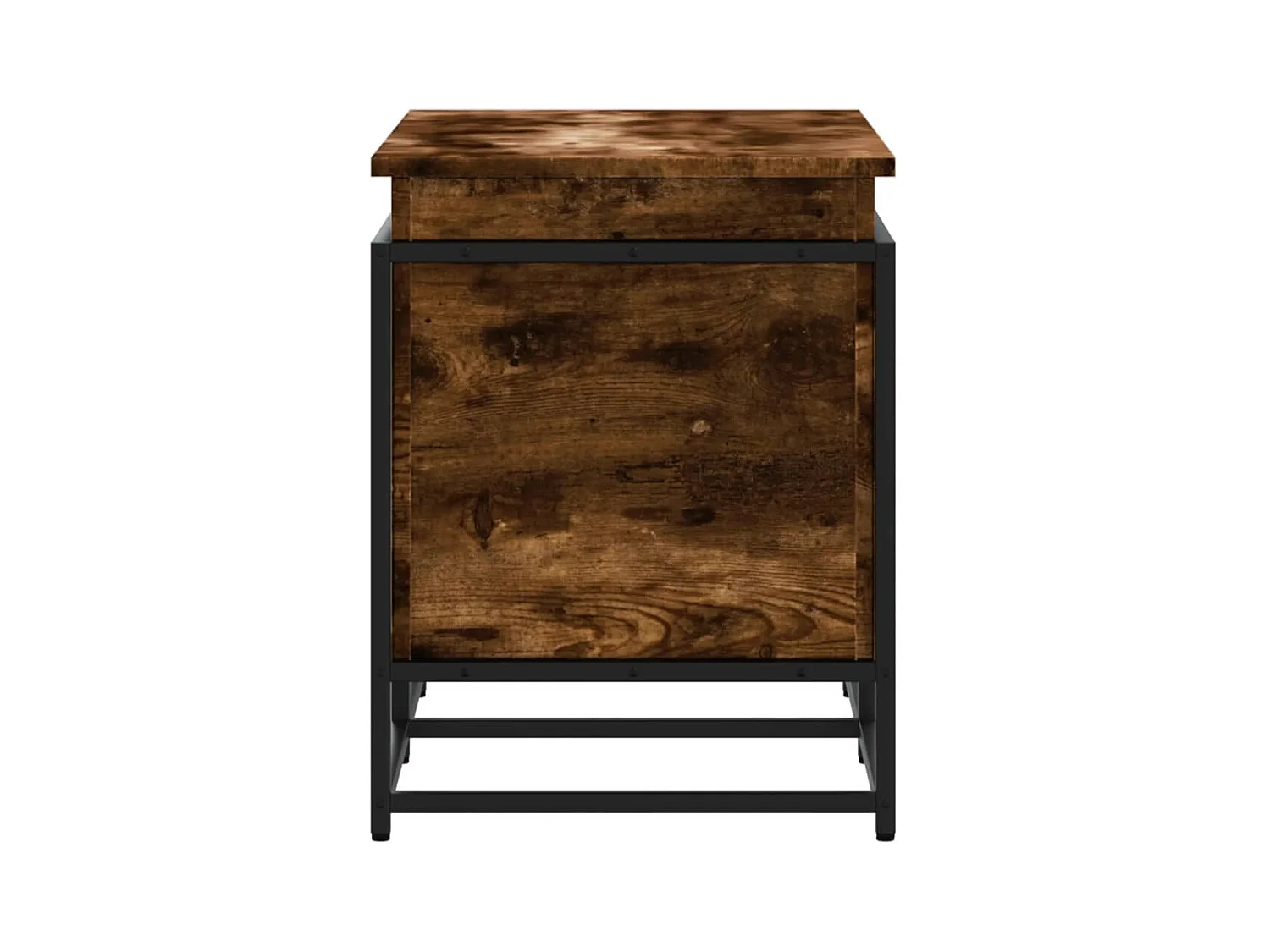 Boîte de rangement avec couvercle chêne fumé bois d'ingénierie