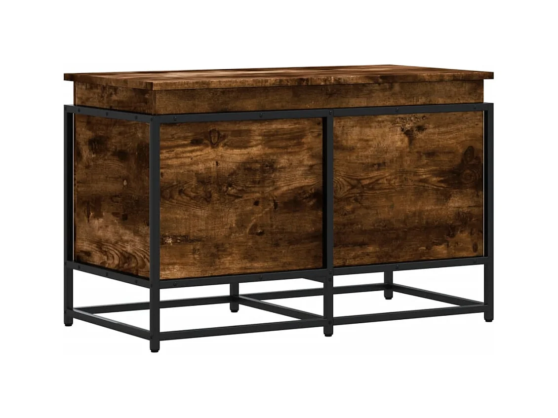 Boîte de rangement avec couvercle chêne fumé bois d'ingénierie