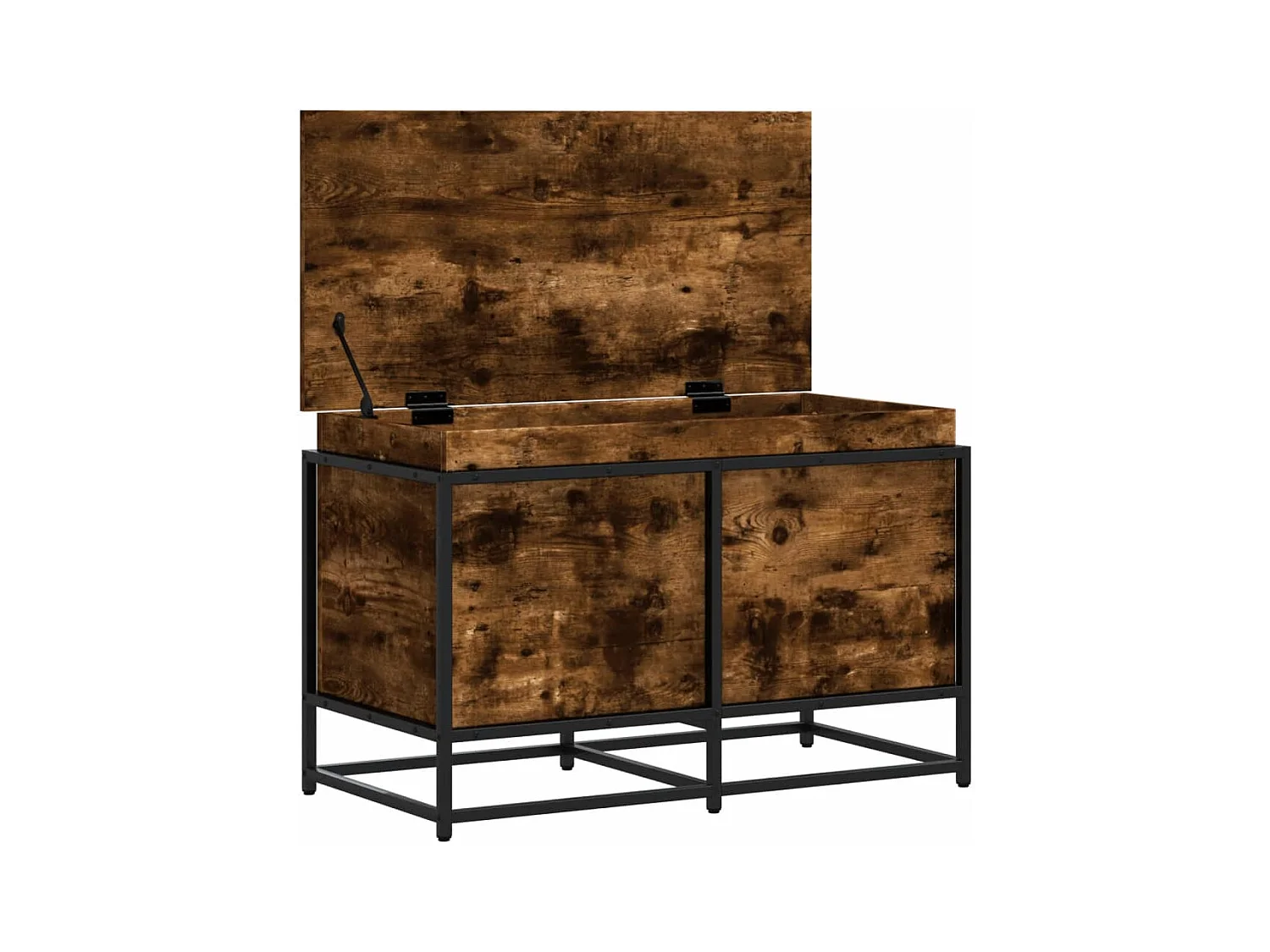 Boîte de rangement avec couvercle chêne fumé bois d'ingénierie