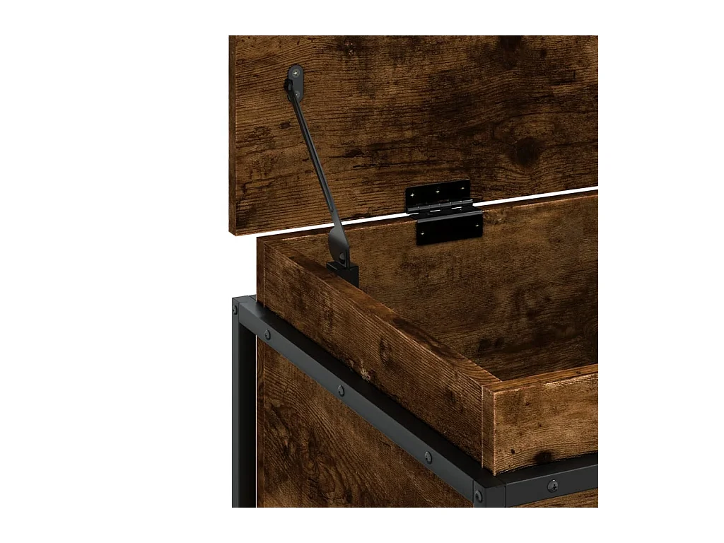 Boîte de rangement avec couvercle chêne fumé bois d'ingénierie