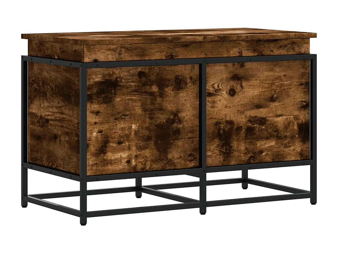 Boîte de rangement avec couvercle chêne fumé bois d'ingénierie