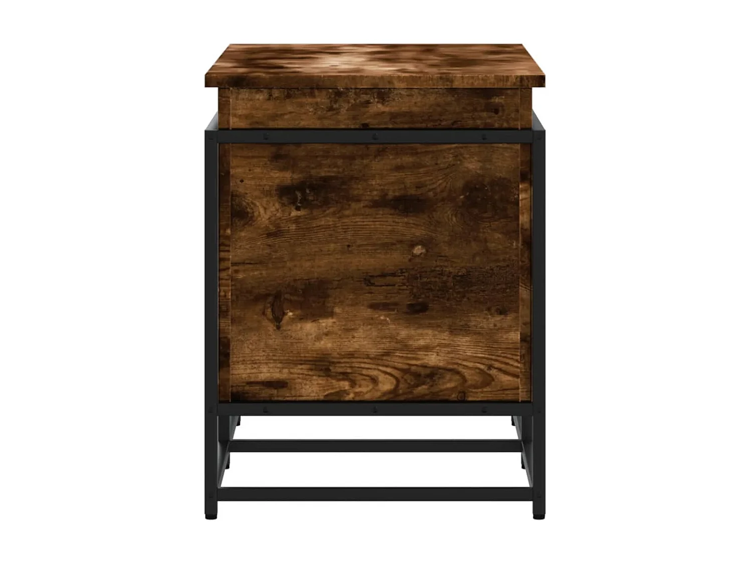 Boîte de rangement avec couvercle chêne fumé bois d'ingénierie