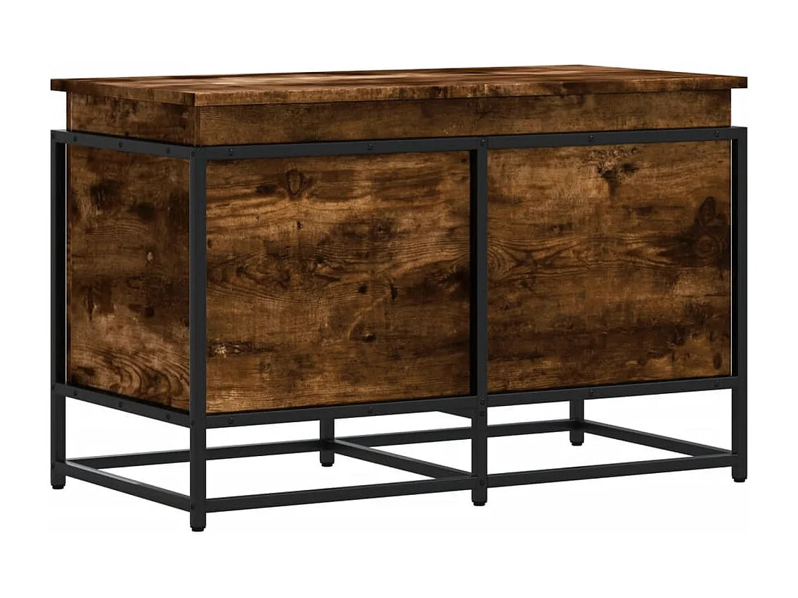 Boîte de rangement avec couvercle chêne fumé bois d'ingénierie