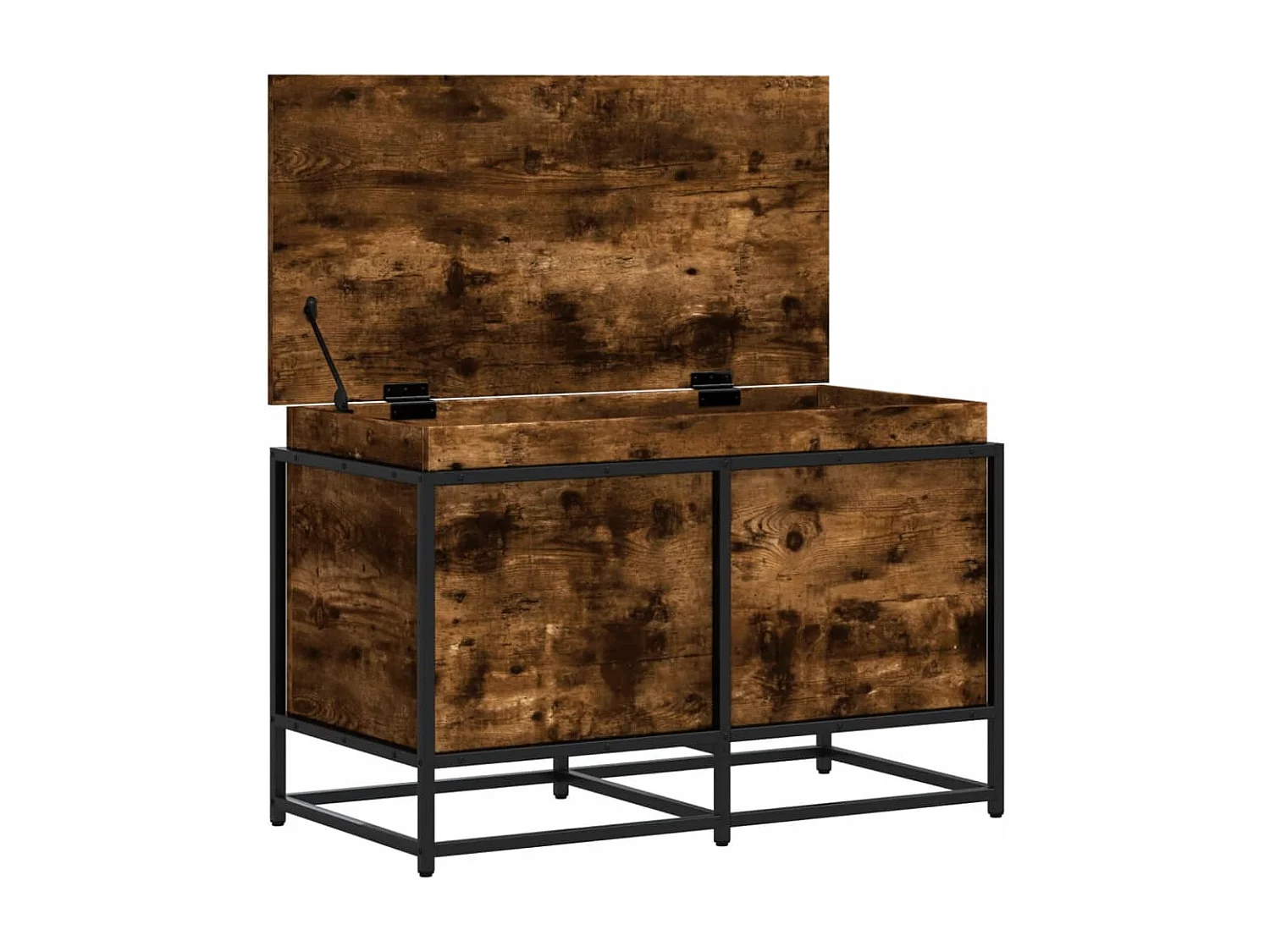 Boîte de rangement avec couvercle chêne fumé bois d'ingénierie