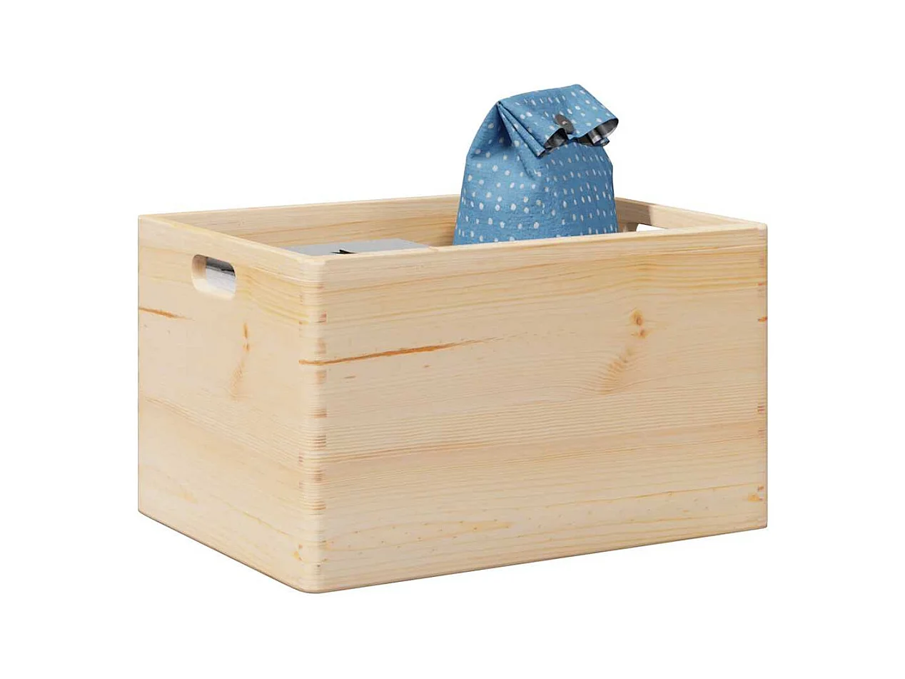 Boîte en bois avec poignées 40x30x23 cm bois de pin massif