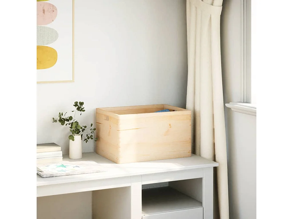 Boîte en bois avec poignées 40x30x23 cm bois de pin massif