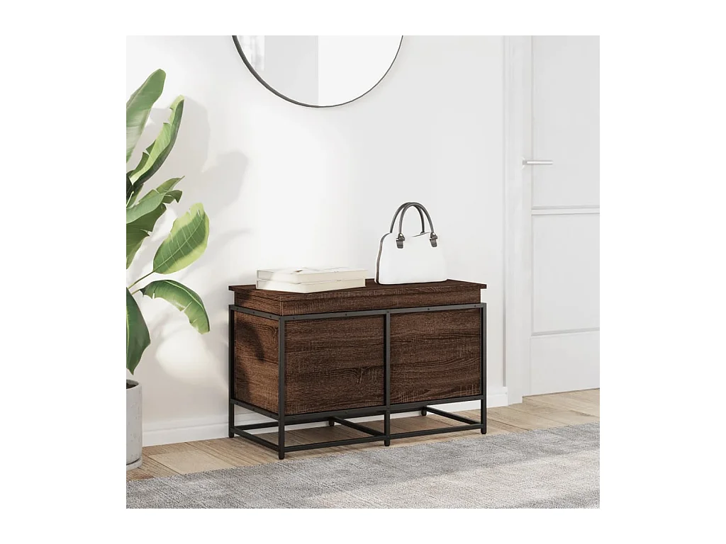 Boîte de rangement avec couvercle chêne marron bois ingénierie
