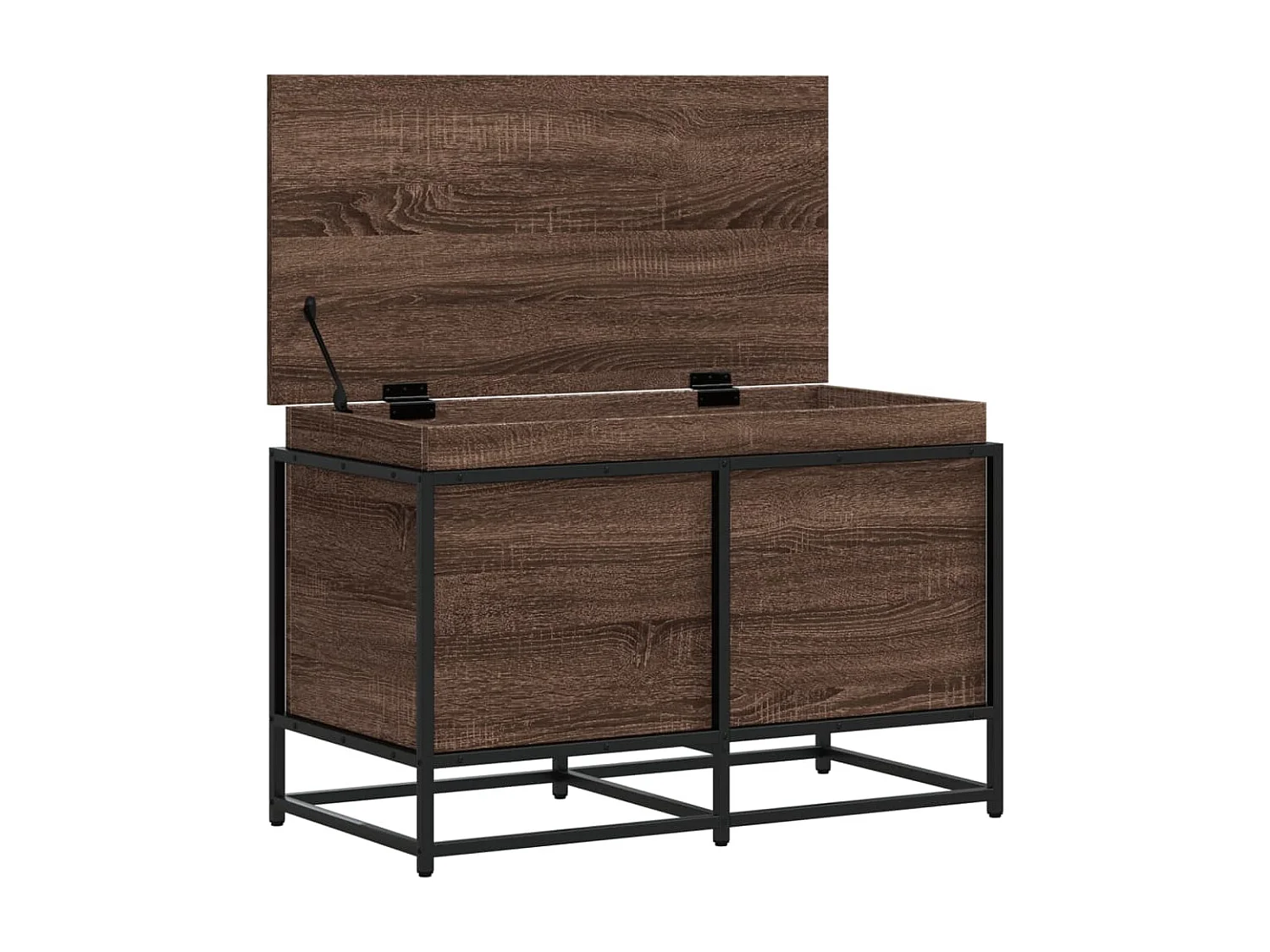 Boîte de rangement avec couvercle chêne marron bois ingénierie