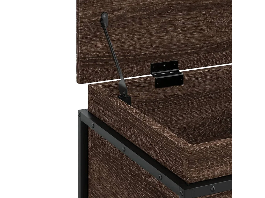 Boîte de rangement avec couvercle chêne marron bois ingénierie