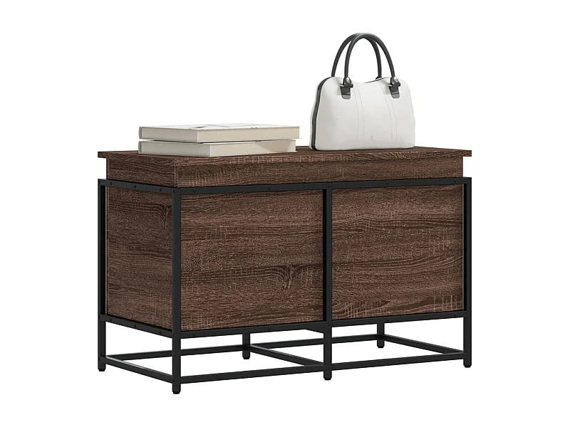 Boîte de rangement avec couvercle chêne marron bois ingénierie