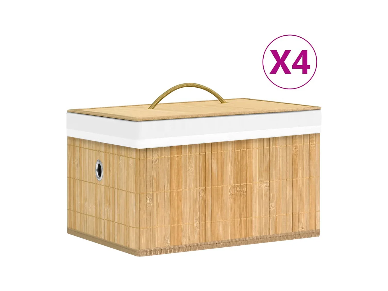 Boîtes de rangement en bambou 4 pcs