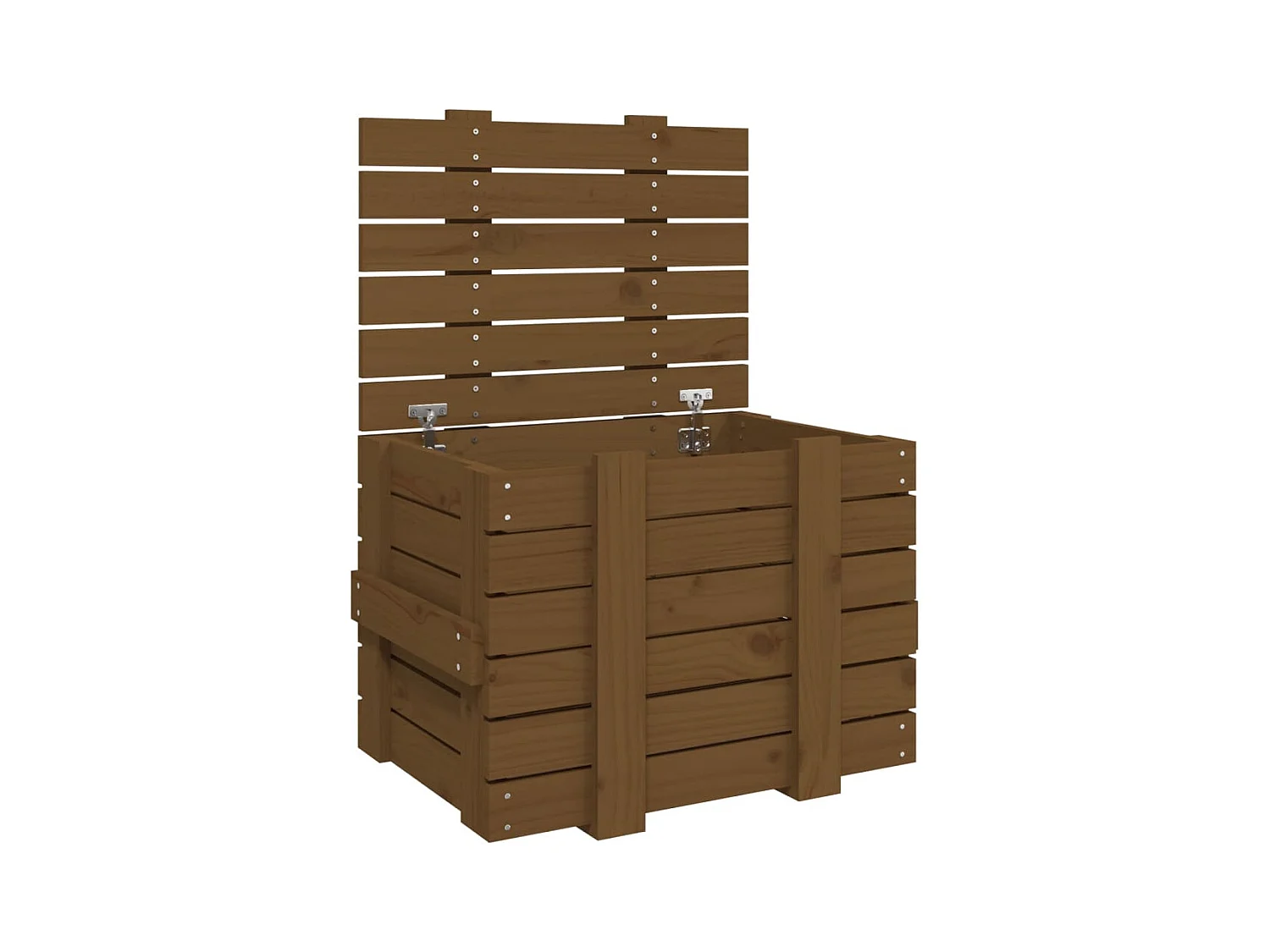 Boîte de rangement Marron miel 58x40,5x42 cm Bois massif pin