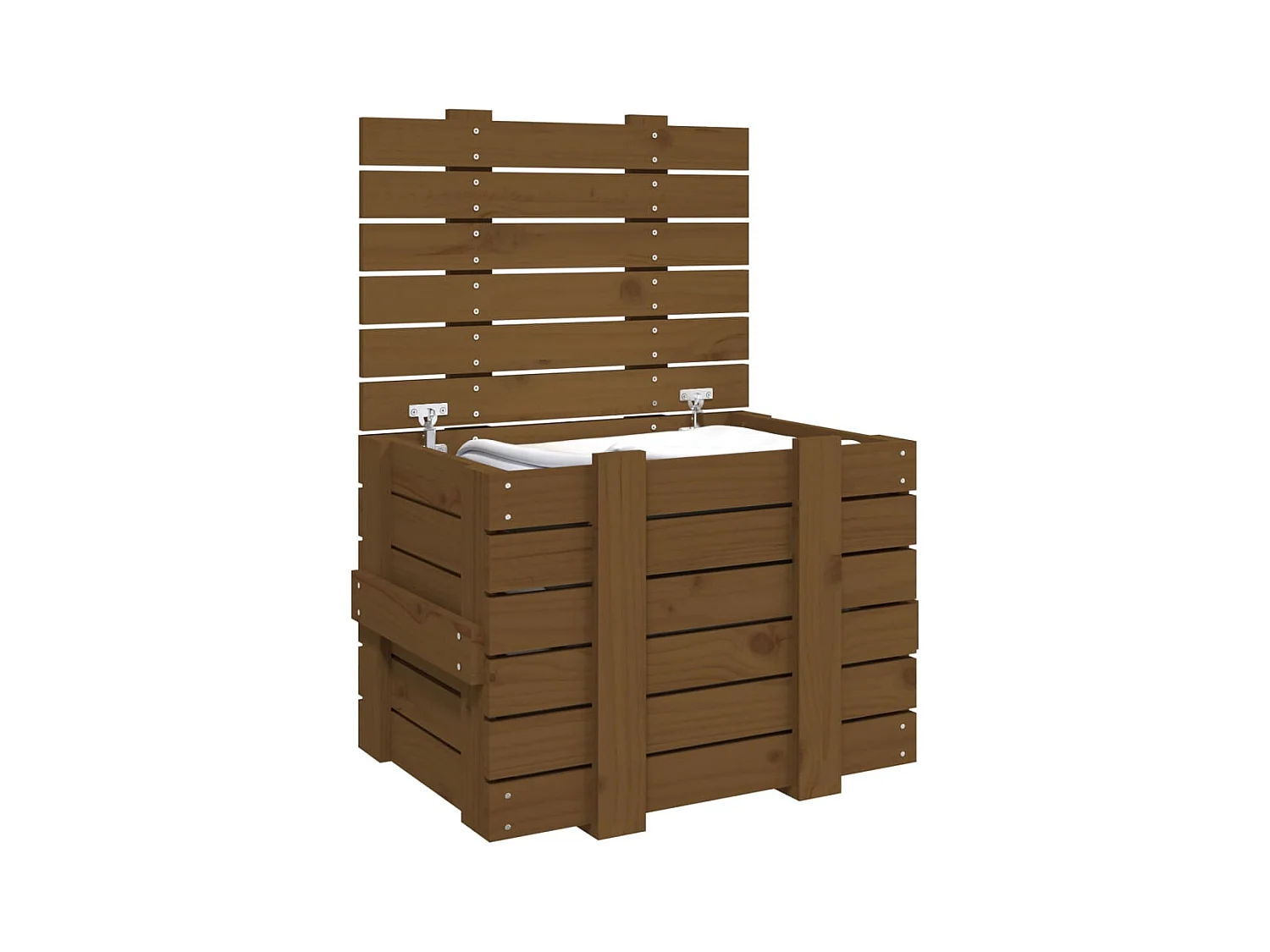 Boîte de rangement Marron miel 58x40,5x42 cm Bois massif pin