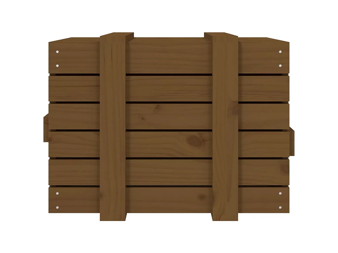 Boîte de rangement Marron miel 58x40,5x42 cm Bois massif pin