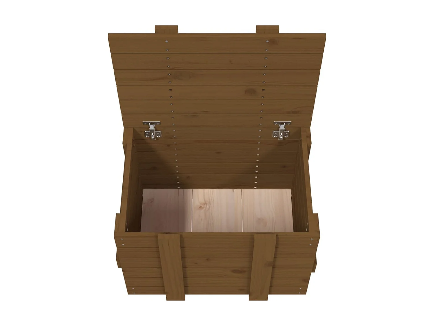 Boîte de rangement Marron miel 58x40,5x42 cm Bois massif pin