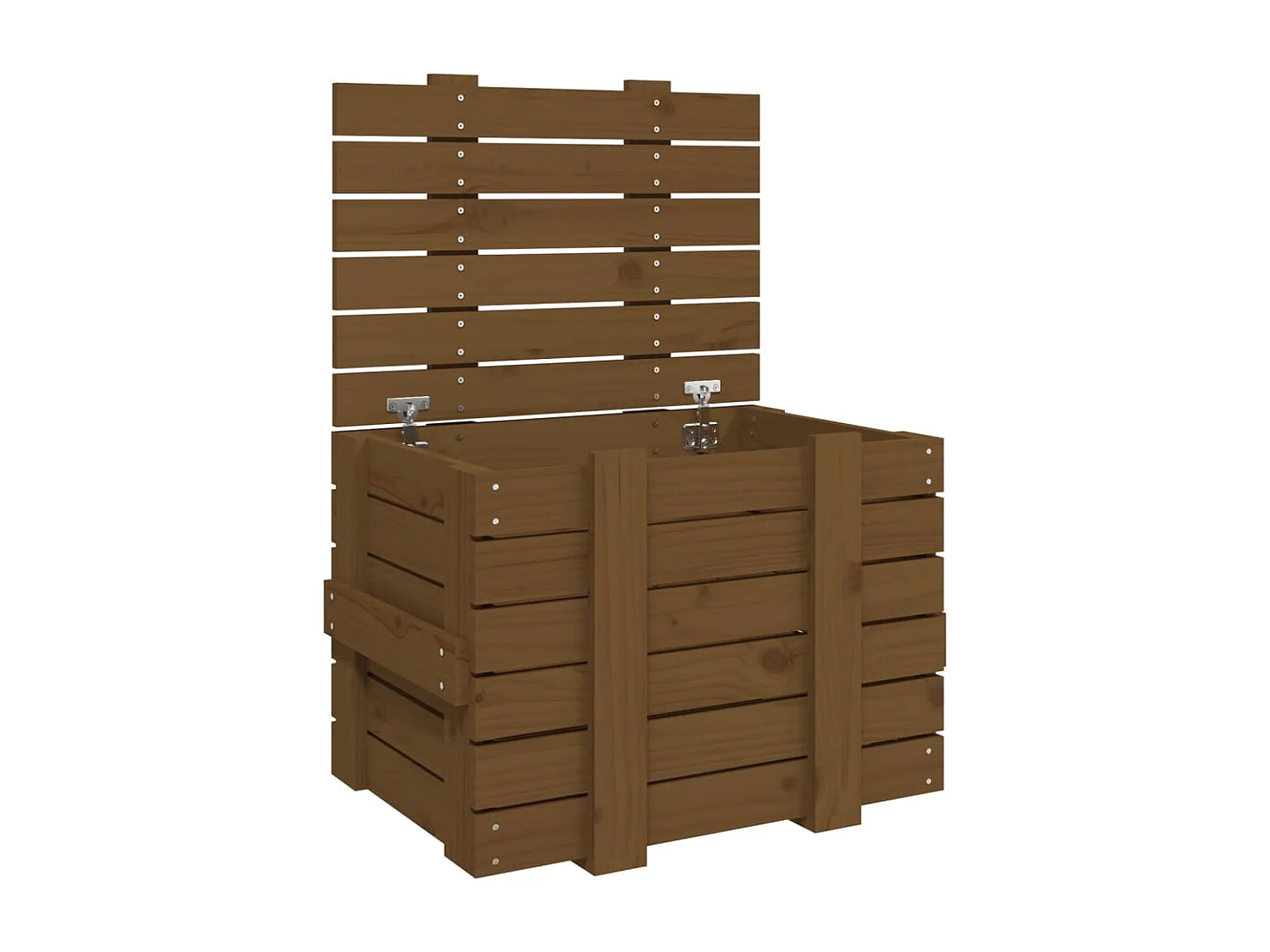 Boîte de rangement Marron miel 58x40,5x42 cm Bois massif pin