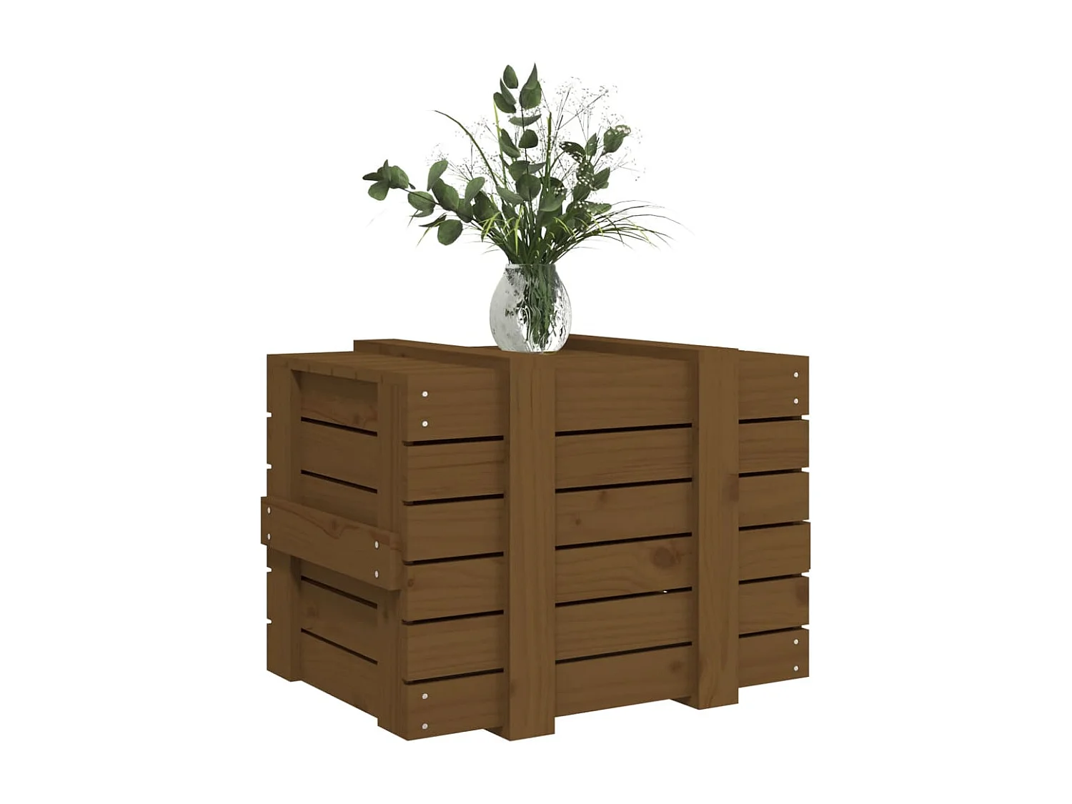 Boîte de rangement Marron miel 58x40,5x42 cm Bois massif pin