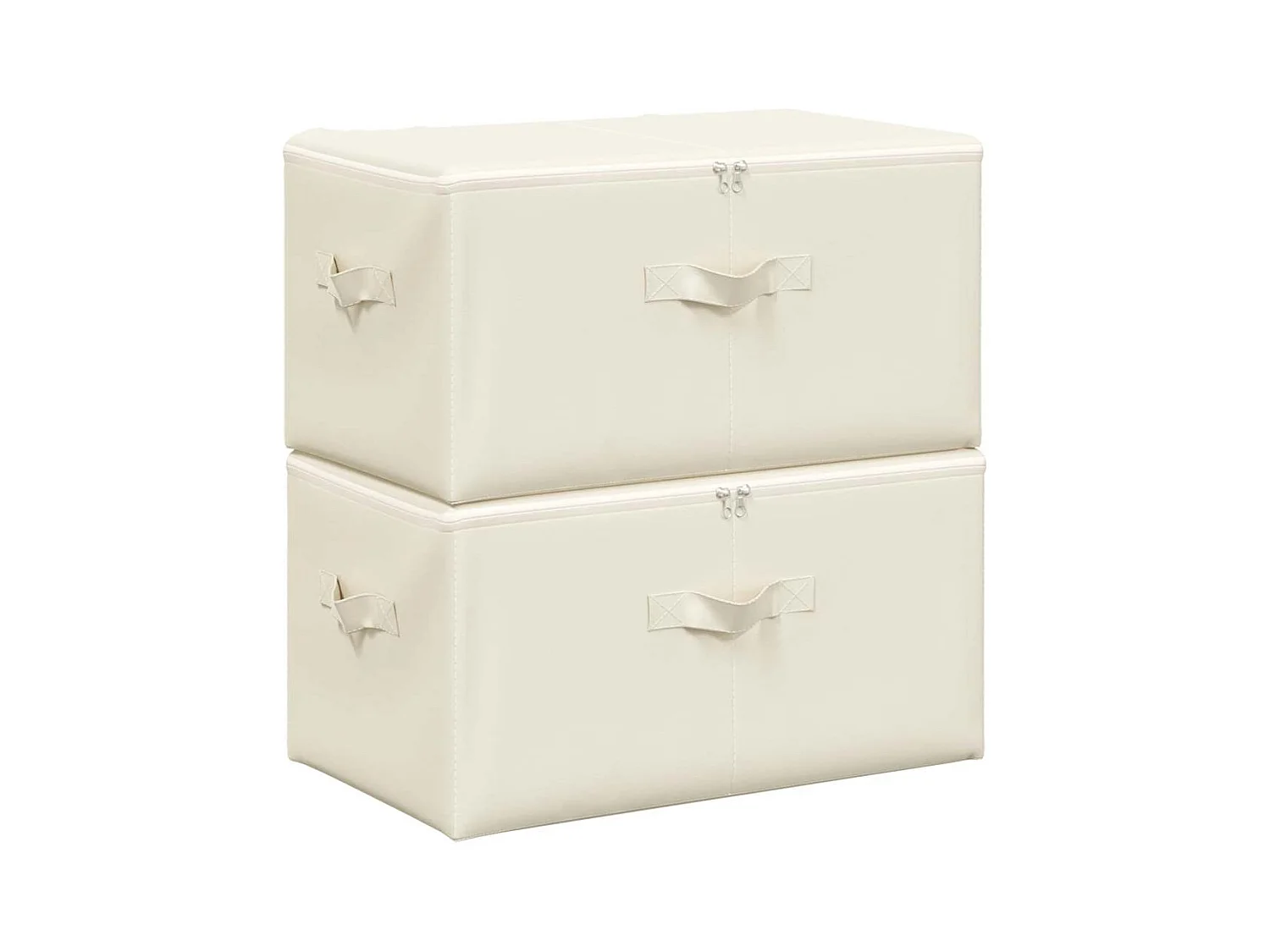 Boîtes de rangement 2 pcs Tissu 43x34x23 cm Crème