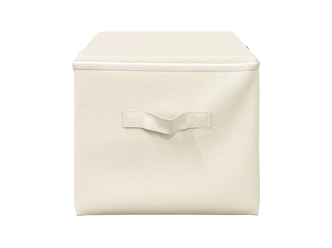 Boîtes de rangement 2 pcs Tissu 43x34x23 cm Crème
