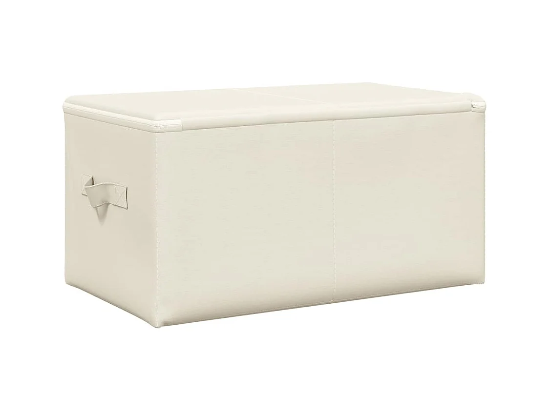 Boîtes de rangement 2 pcs Tissu 43x34x23 cm Crème