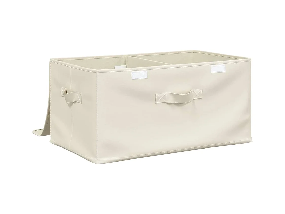 Boîtes de rangement 2 pcs Tissu 43x34x23 cm Crème