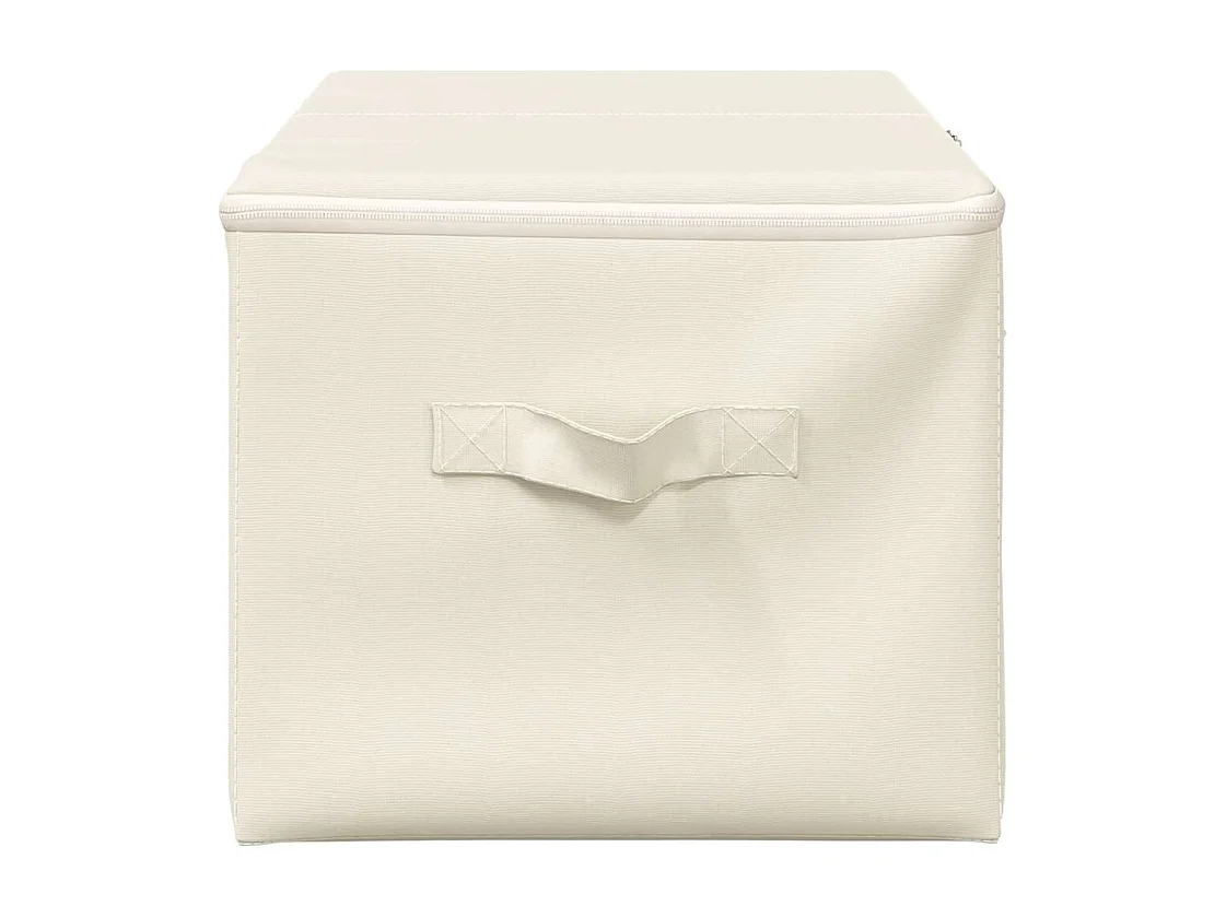 Boîtes de rangement 2 pcs Tissu 43x34x23 cm Crème