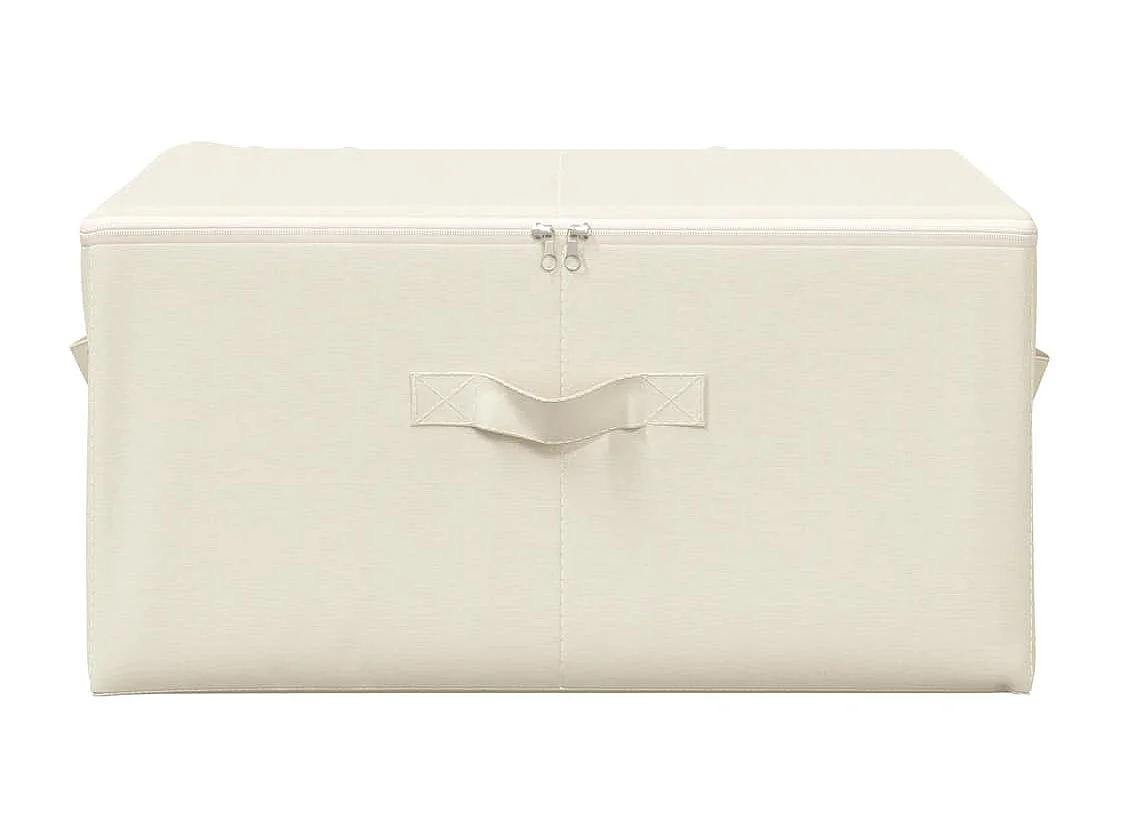 Boîtes de rangement 2 pcs Tissu 43x34x23 cm Crème