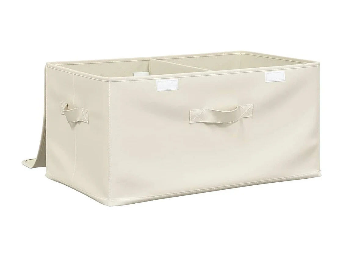 Boîtes de rangement 2 pcs Tissu 43x34x23 cm Crème