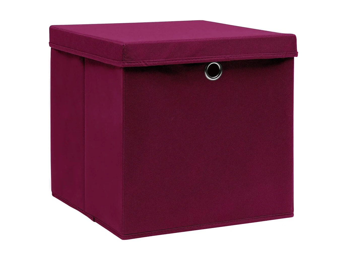 Boîtes de rangement avec couvercles 4pcs 28x28x28cm Rouge foncé