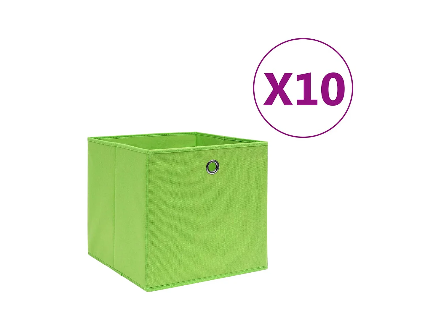 Boîtes de rangement 10 pcs Tissu intissé 28x28x28 cm Vert
