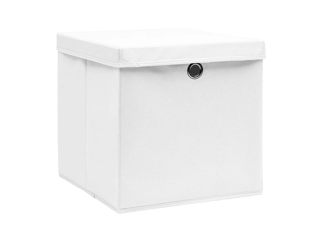 Scatole portaoggetti con coperchio 4 pezzi 28x28x28 cm Bianco