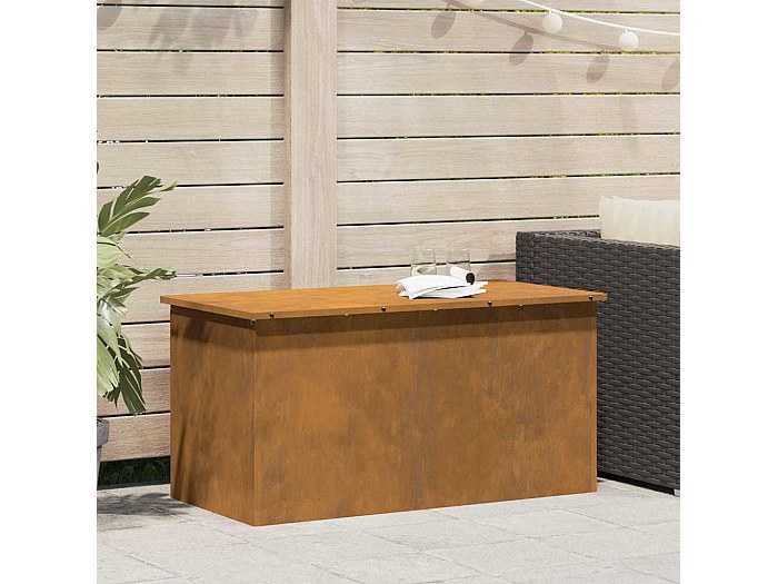 Boîte De Rangement Extérieure Pliable 30L – Panneau Bois Amovible – Camping & Jardin – PP Robuste Avec Poignée