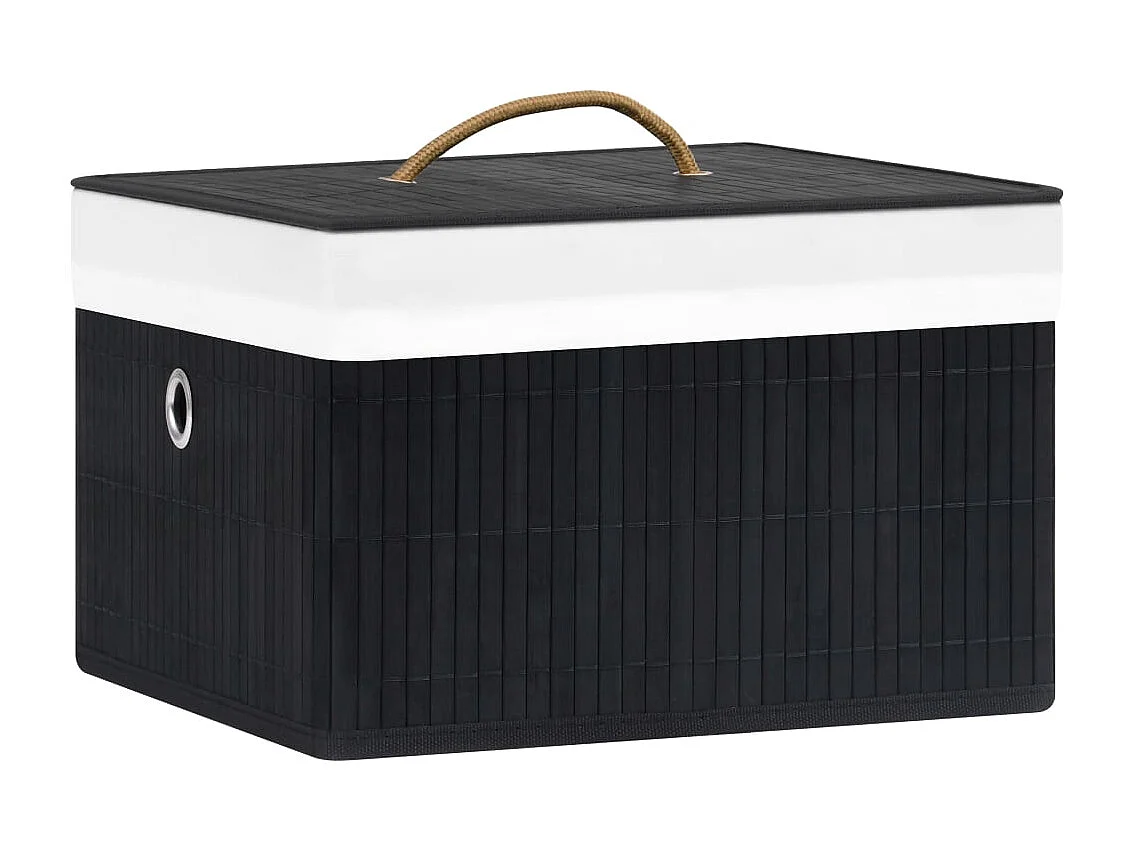 Boîtes de rangement en bambou 4 pcs Noir