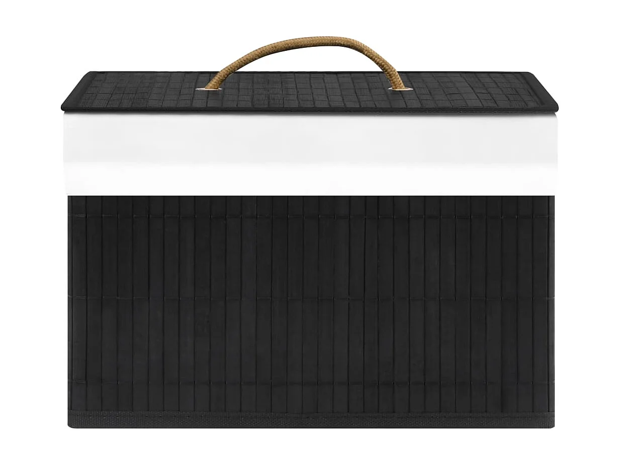 Boîtes de rangement en bambou 4 pcs Noir