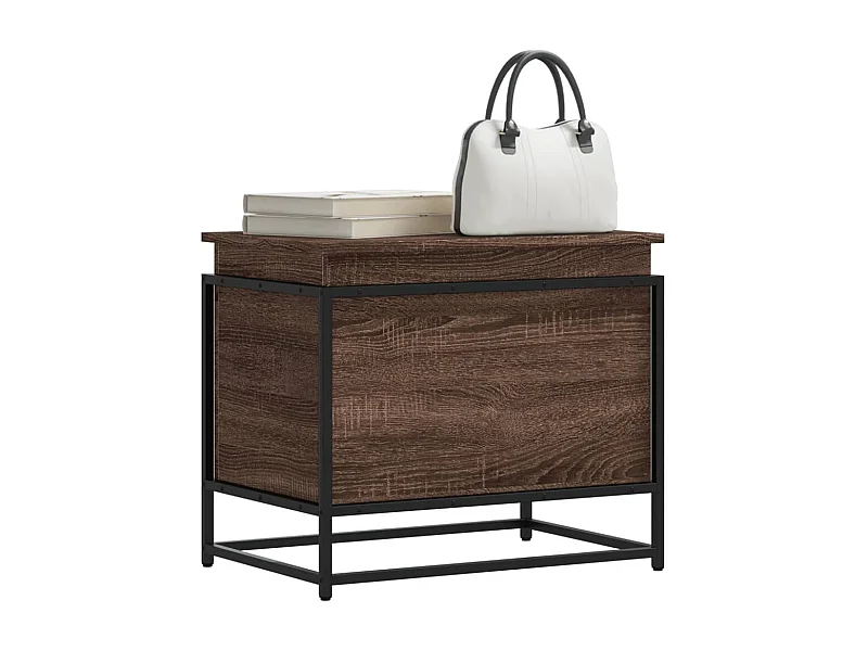 Boîte de rangement avec couvercle chêne marron bois ingénierie