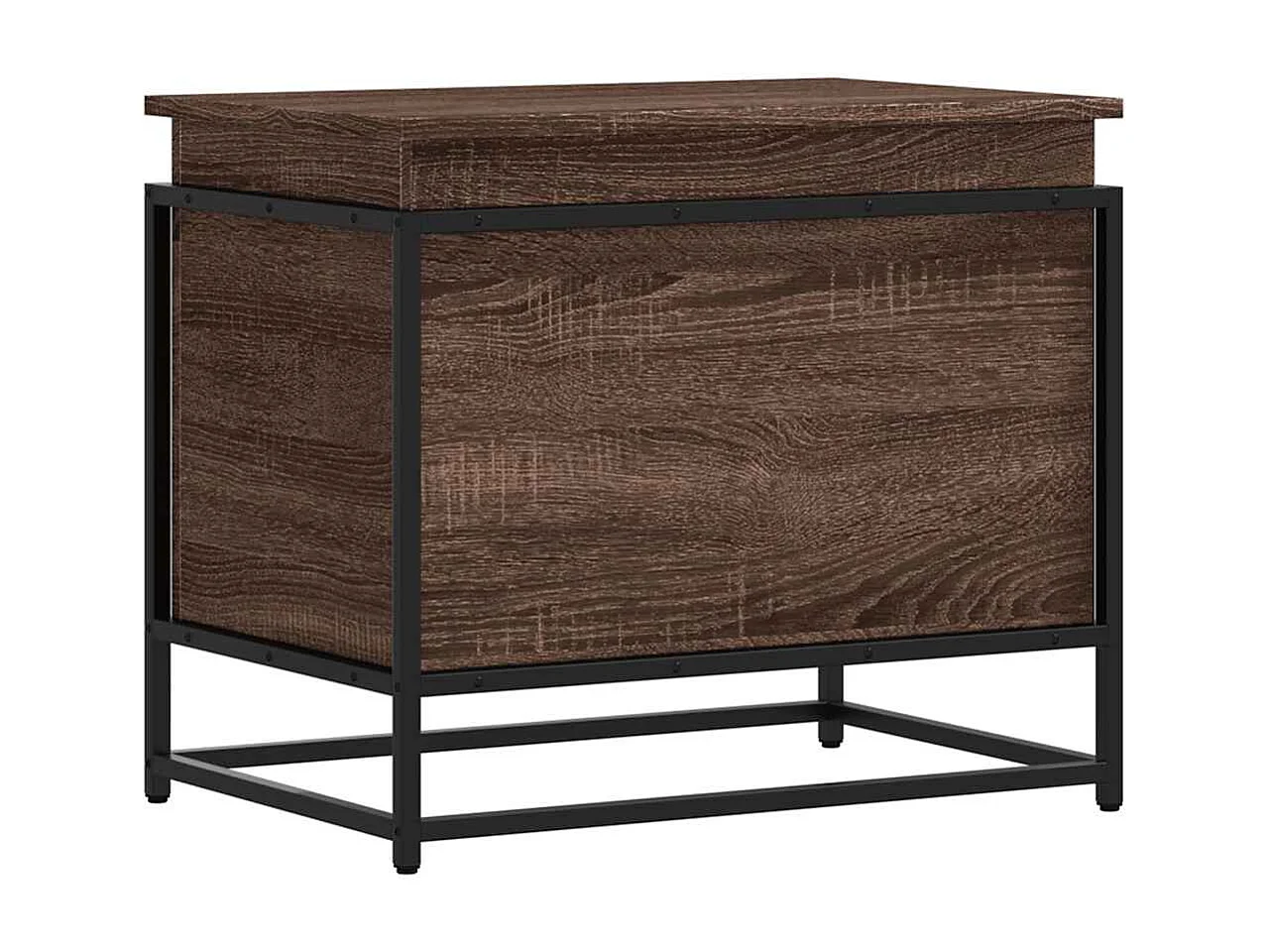 Boîte de rangement avec couvercle chêne marron bois ingénierie